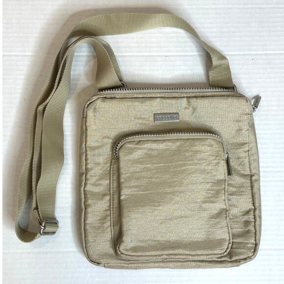 Baggallini Gold metallic Messenger Shoulder Adjustable Crossbody Travel bag - Picture 1 of 7